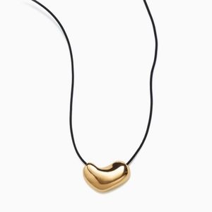 Agmes Large sculpted heart gold vermeil necklace